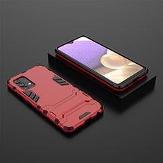 Custodia Silicone e Plastica Opaca Cover con Supporto per Samsung Galaxy A32 4G Rosso