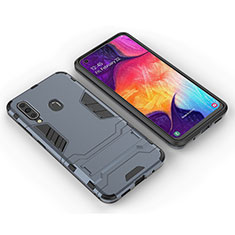 Custodia Silicone e Plastica Opaca Cover con Supporto per Samsung Galaxy A60 Blu