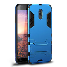 Custodia Silicone e Plastica Opaca Cover con Supporto per Samsung Galaxy C8 C710F Cielo Blu