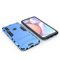 Custodia Silicone e Plastica Opaca Cover con Supporto per Samsung Galaxy M01s Blu