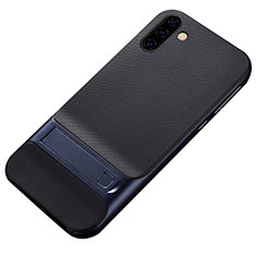 Custodia Silicone e Plastica Opaca Cover con Supporto per Samsung Galaxy Note 10 Blu