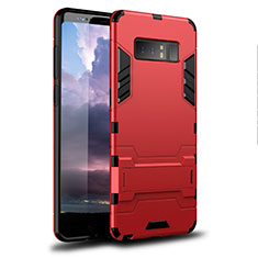 Custodia Silicone e Plastica Opaca Cover con Supporto per Samsung Galaxy Note 8 Rosso