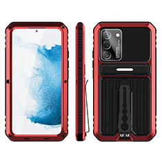Custodia Silicone e Plastica Opaca Cover con Supporto per Samsung Galaxy S21 FE 5G Rosso