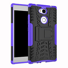 Custodia Silicone e Plastica Opaca Cover con Supporto per Sony Xperia L2 Viola