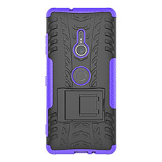 Custodia Silicone e Plastica Opaca Cover con Supporto per Sony Xperia XZ3 Viola