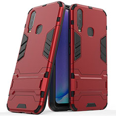 Custodia Silicone e Plastica Opaca Cover con Supporto per Vivo Y12 Rosso