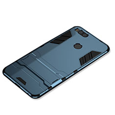 Custodia Silicone e Plastica Opaca Cover con Supporto per Xiaomi Mi 5X Blu