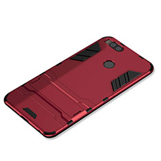 Custodia Silicone e Plastica Opaca Cover con Supporto per Xiaomi Mi A1 Rosso