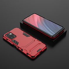 Custodia Silicone e Plastica Opaca Cover con Supporto per Xiaomi Poco X3 GT 5G Rosso