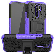 Custodia Silicone e Plastica Opaca Cover con Supporto per Xiaomi Redmi 9 Viola