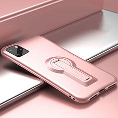 Custodia Silicone e Plastica Opaca Cover con Supporto R01 per Apple iPhone 11 Pro Max Oro Rosa