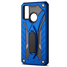 Custodia Silicone e Plastica Opaca Cover con Supporto R01 per Huawei P Smart (2020) Blu