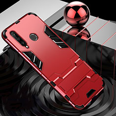 Custodia Silicone e Plastica Opaca Cover con Supporto R01 per Huawei P30 Lite New Edition Rosso