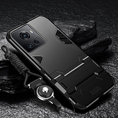 Custodia Silicone e Plastica Opaca Cover con Supporto R01 per OnePlus Ace 5G Nero