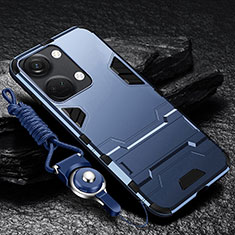 Custodia Silicone e Plastica Opaca Cover con Supporto R01 per OnePlus Nord 3 5G Blu