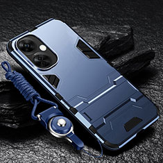 Custodia Silicone e Plastica Opaca Cover con Supporto R01 per OnePlus Nord CE 3 Lite 5G Blu