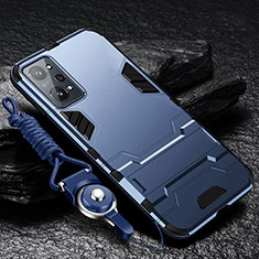 Custodia Silicone e Plastica Opaca Cover con Supporto R01 per Realme GT Neo 3T 5G Blu