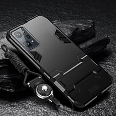 Custodia Silicone e Plastica Opaca Cover con Supporto R01 per Realme GT Neo 3T 5G Nero