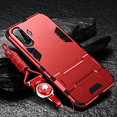 Custodia Silicone e Plastica Opaca Cover con Supporto R01 per Xiaomi Poco F3 GT 5G Rosso