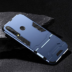 Custodia Silicone e Plastica Opaca Cover con Supporto R02 per Huawei Honor 20 Lite Blu