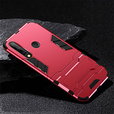 Custodia Silicone e Plastica Opaca Cover con Supporto R02 per Huawei Honor 20 Lite Rosso