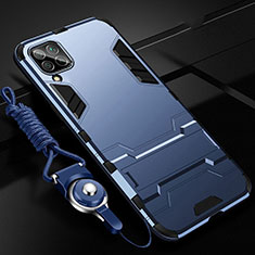 Custodia Silicone e Plastica Opaca Cover con Supporto R02 per Huawei Nova 6 SE Blu