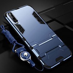 Custodia Silicone e Plastica Opaca Cover con Supporto R02 per Samsung Galaxy A70S Blu