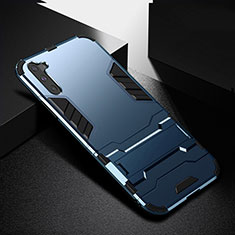 Custodia Silicone e Plastica Opaca Cover con Supporto R02 per Samsung Galaxy Note 10 5G Blu