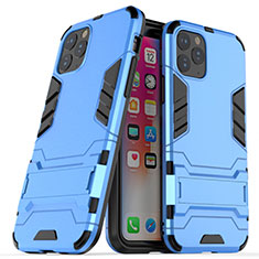 Custodia Silicone e Plastica Opaca Cover con Supporto R03 per Apple iPhone 11 Pro Cielo Blu