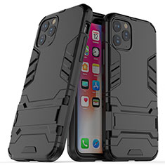 Custodia Silicone e Plastica Opaca Cover con Supporto R03 per Apple iPhone 11 Pro Max Nero