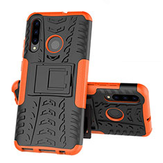 Custodia Silicone e Plastica Opaca Cover con Supporto R03 per Huawei Honor 20E Arancione