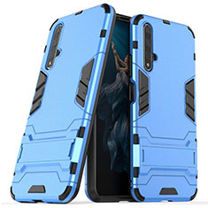 Custodia Silicone e Plastica Opaca Cover con Supporto R03 per Huawei Honor 20S Cielo Blu