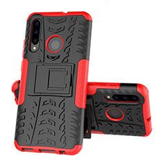 Custodia Silicone e Plastica Opaca Cover con Supporto R03 per Huawei P Smart+ Plus (2019) Rosso