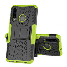 Custodia Silicone e Plastica Opaca Cover con Supporto R03 per Huawei P Smart+ Plus (2019) Verde