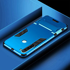 Custodia Silicone e Plastica Opaca Cover con Supporto R03 per Xiaomi Redmi Note 8T Cielo Blu