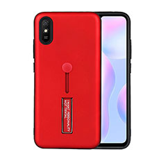 Custodia Silicone e Plastica Opaca Cover con Supporto R05 per Xiaomi Redmi 9A Rosso