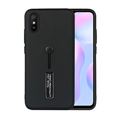 Custodia Silicone e Plastica Opaca Cover con Supporto R05 per Xiaomi Redmi 9i Nero