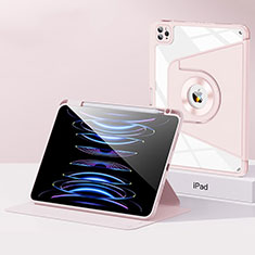 Custodia Silicone e Plastica Opaca Cover con Supporto S01 per Apple iPad Pro 12.9 (2020) Oro Rosa