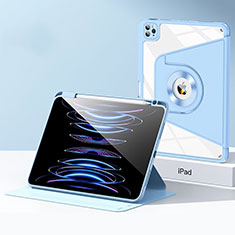 Custodia Silicone e Plastica Opaca Cover con Supporto S01 per Apple iPad Pro 12.9 (2021) Blu