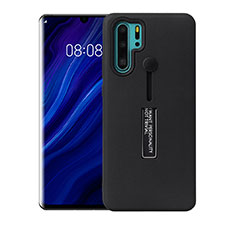 Custodia Silicone e Plastica Opaca Cover con Supporto T01 per Huawei P30 Pro New Edition Nero