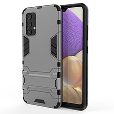 Custodia Silicone e Plastica Opaca Cover con Supporto T01 per Samsung Galaxy M32 5G Grigio