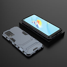Custodia Silicone e Plastica Opaca Cover con Supporto T02 per Oppo A54 4G Blu