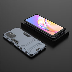 Custodia Silicone e Plastica Opaca Cover con Supporto T02 per Oppo A54 5G Blu