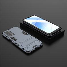Custodia Silicone e Plastica Opaca Cover con Supporto T02 per Oppo A55 5G Blu