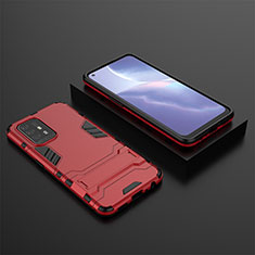 Custodia Silicone e Plastica Opaca Cover con Supporto T02 per Oppo A94 5G Rosso