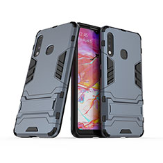 Custodia Silicone e Plastica Opaca Cover con Supporto T02 per Samsung Galaxy A70E Blu