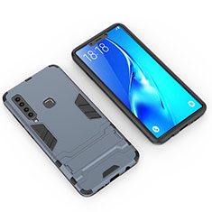Custodia Silicone e Plastica Opaca Cover con Supporto T02 per Samsung Galaxy A9 (2018) A920 Blu