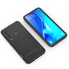 Custodia Silicone e Plastica Opaca Cover con Supporto T02 per Samsung Galaxy A9 (2018) A920 Nero
