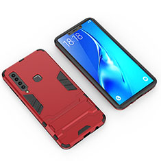 Custodia Silicone e Plastica Opaca Cover con Supporto T02 per Samsung Galaxy A9 (2018) A920 Rosso