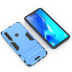 Custodia Silicone e Plastica Opaca Cover con Supporto T02 per Samsung Galaxy A9 Star Pro Cielo Blu